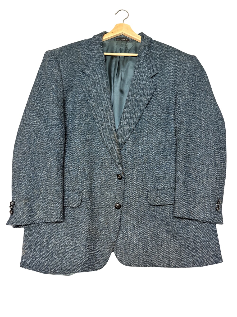 Vintage Harris Tweed Sport Coat Jacket Mens 46 Wool Herringbone Blazer